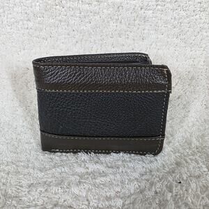 Men's Genuine Leather Bi-Fold Wallet Brown & Black Design Made in Mexico